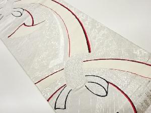 束ね熨斗に草花模様織出し袋帯